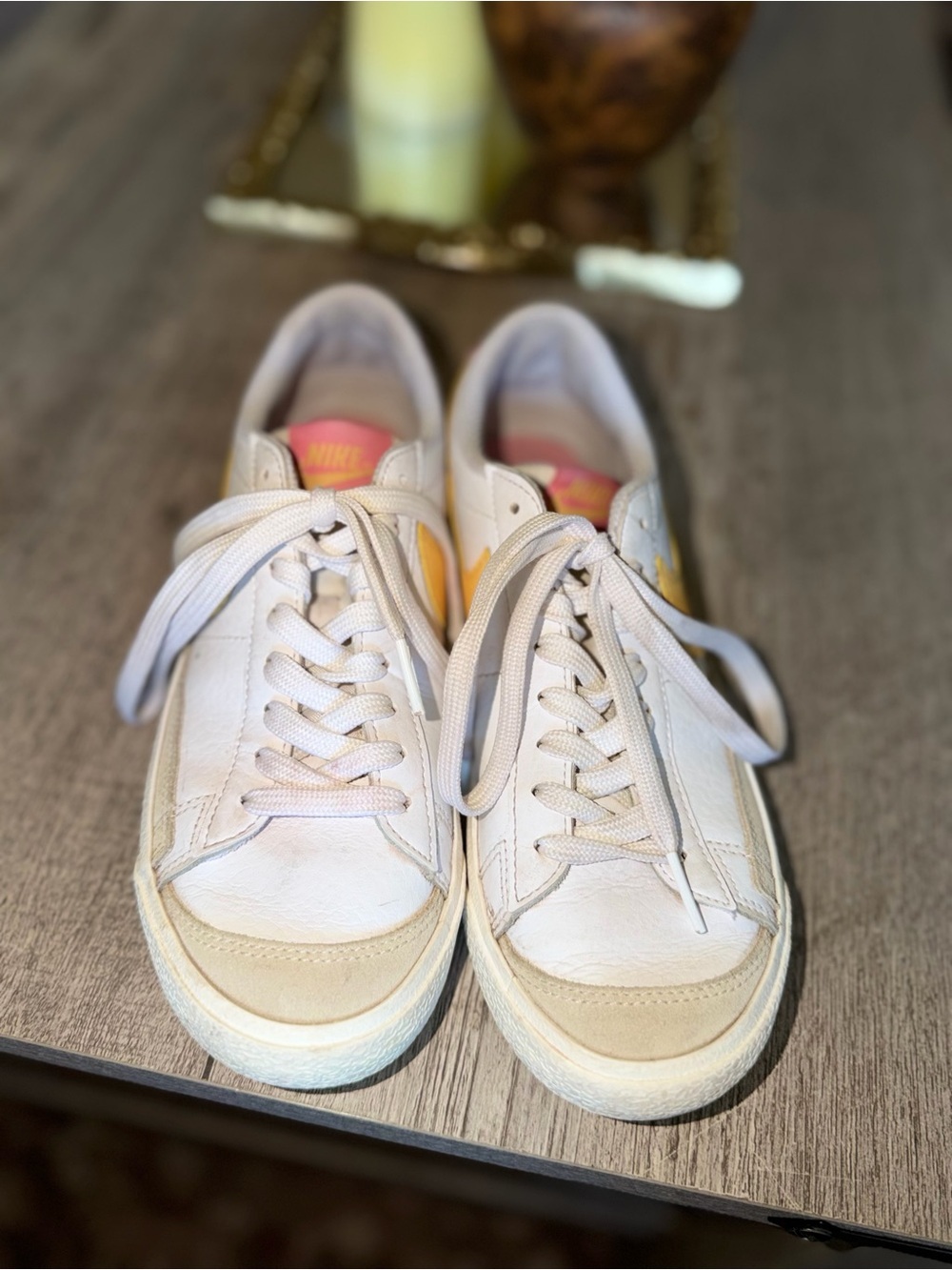 Nike Blazer Low ‘77 White Yellow Pink Sneakers Women’s US 5.5 DA4074-117 - Picture 5 of 7